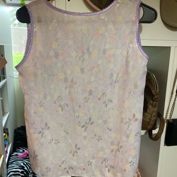 Cute Light Purple Floral Patterned Tank Top - Picture 2 of 3